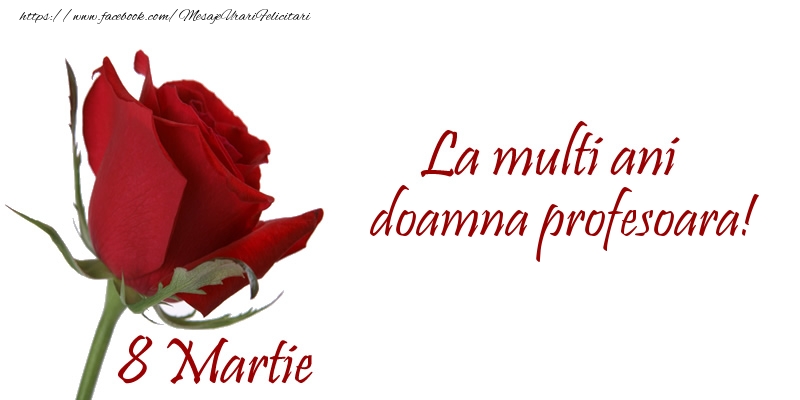 Felicitari de 8 Martie pentru Profesoara - La multi ani doamna profesoara! 8 Martie