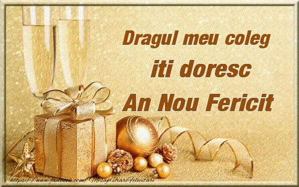 Felicitari de Anul Nou pentru Coleg - Dragul meu coleg iti urez un An Nou Fericit