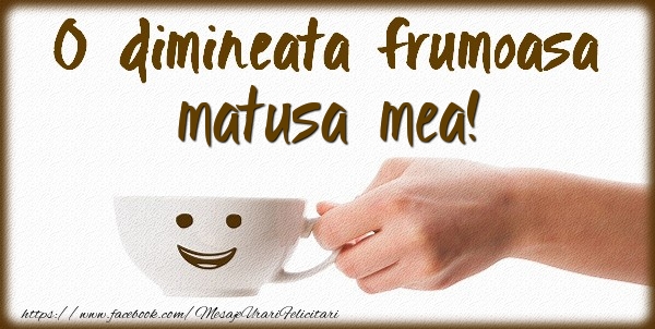 Buna dimineata O dimineata frumoasa matusa mea!
