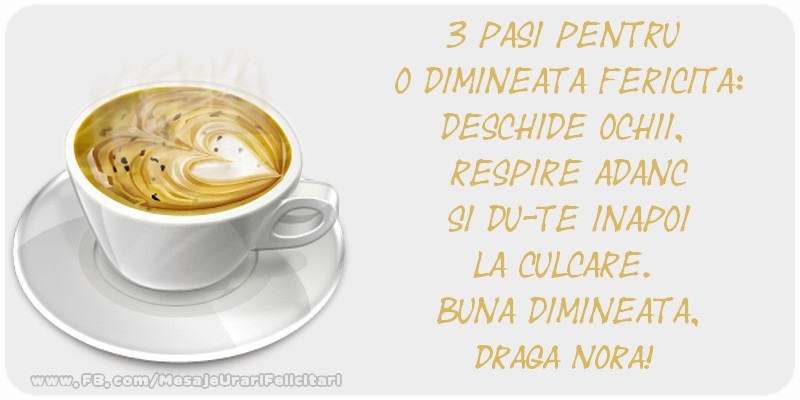 Felicitari de buna dimineata pentru Nora - Buna dimineata. draga nora!