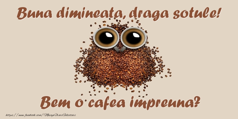 Felicitari de buna dimineata pentru Sot - Buna dimineata, draga sotule! Bem o cafea impreuna?