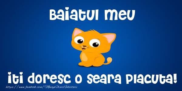 Felicitari de buna seara pentru Baiat - Baiatul meu iti doresc o seara placuta!