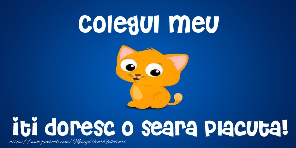 Felicitari de buna seara pentru Coleg - Colegul meu iti doresc o seara placuta!