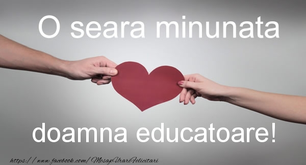 Felicitari de buna seara pentru Educatoare - O seara minunata doamna educatoare!