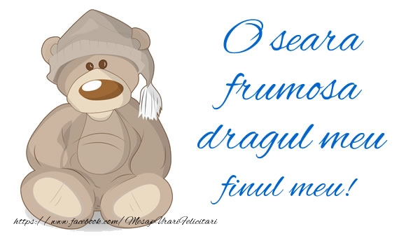 Felicitari de buna seara pentru Fin - O seara frumosa dragul meu finul meu!