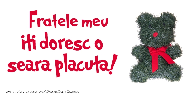 Felicitari de buna seara pentru Frate - Fratele meu iti doresc  o seara placuta!