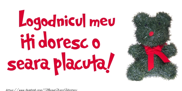 Felicitari de buna seara pentru Logodnic - Logodnicul meu iti doresc  o seara placuta!