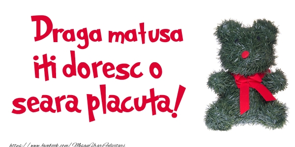 Felicitari de buna seara pentru Matusa - Draga matusa iti doresc  o seara placuta!
