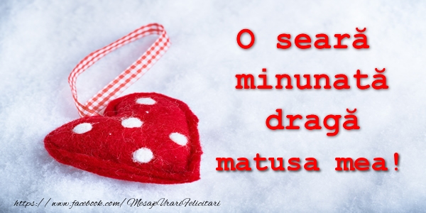 Felicitari de buna seara pentru Matusa - O seara minunata draga matusa mea!