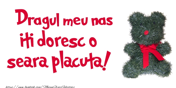 Felicitari de buna seara pentru Nas - Dragul meu nas iti doresc  o seara placuta!