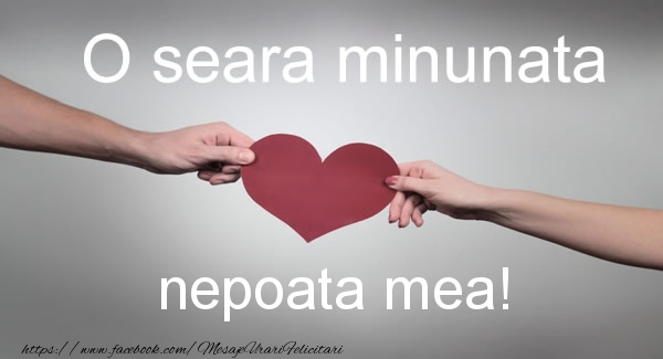 Felicitari de buna seara pentru Nepoata - O seara minunata nepoata mea!