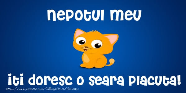 Felicitari de buna seara pentru Nepot - Nepotul meu iti doresc o seara placuta!