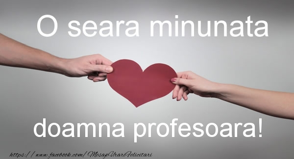 Felicitari de buna seara pentru Profesoara - O seara minunata doamna profesoara!