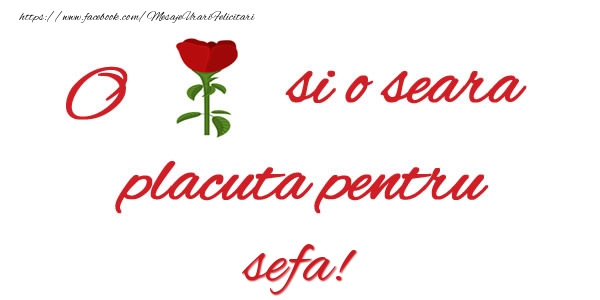 Felicitari de buna seara pentru Sefa - O floare si o seara placuta pentru sefa!