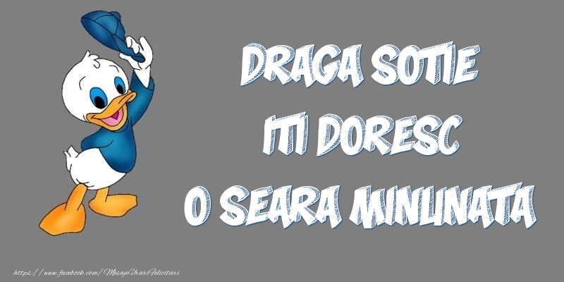 Felicitari de buna seara pentru Sotie - Draga sotie iti doresc o seara minunata