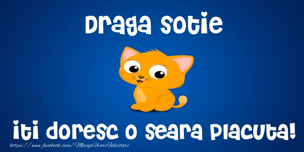 Felicitari de buna seara pentru Sotie - Draga sotie iti doresc o seara placuta!