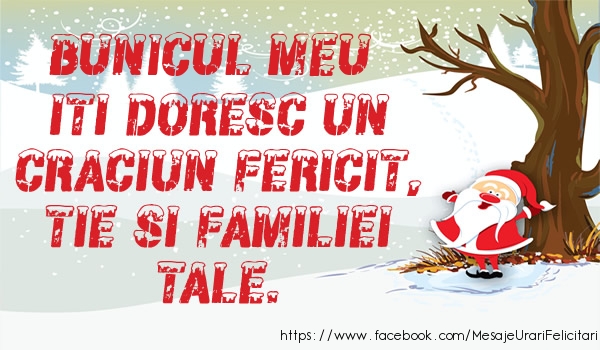 Felicitari de Craciun pentru Bunic - Bunicul meu iti doresc un Craciun fericit, tie si familiei tale