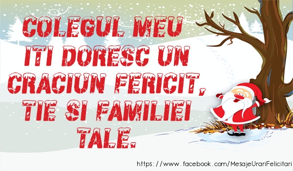 Felicitari de Craciun pentru Coleg - Colegul meu iti doresc un Craciun fericit, tie si familiei tale