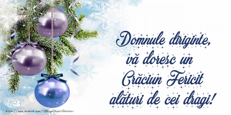 Felicitari de Craciun pentru Diriginte - Domnule diriginte, vă doresc un Crăciun Fericit alături de cei dragi!