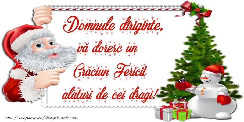 Felicitari de Craciun pentru Diriginte - Domnule diriginte, vă doresc un Crăciun Fericit alături de cei dragi!