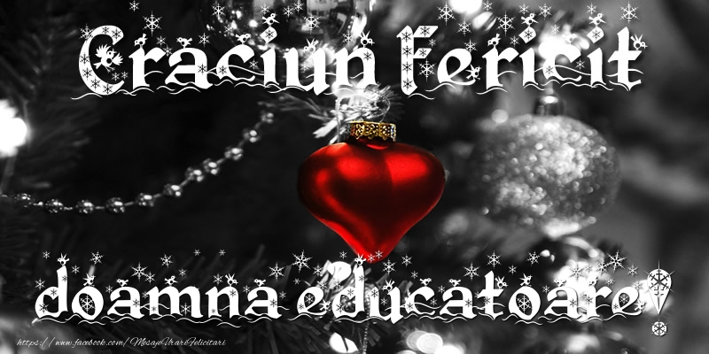 Felicitari de Craciun pentru Educatoare - Craciun Fericit doamna educatoare!