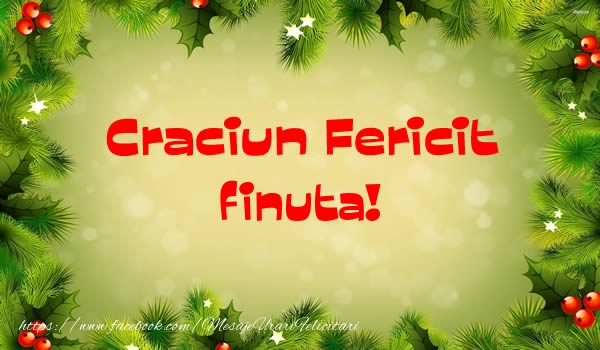 Felicitari de Craciun pentru Fina - Craciun Fericit finuta!