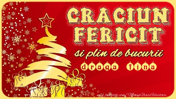 Felicitari de Craciun pentru Fina - Craciun Fericit si plin de bucurii draga fina