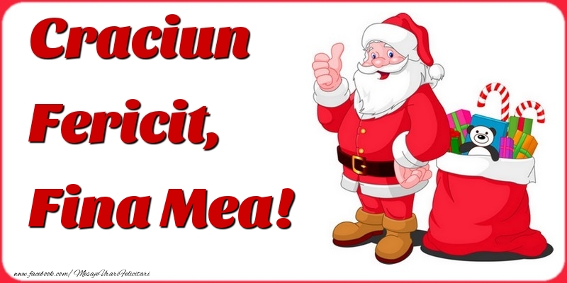 Felicitari de Craciun pentru Fina - Craciun Fericit, fina mea