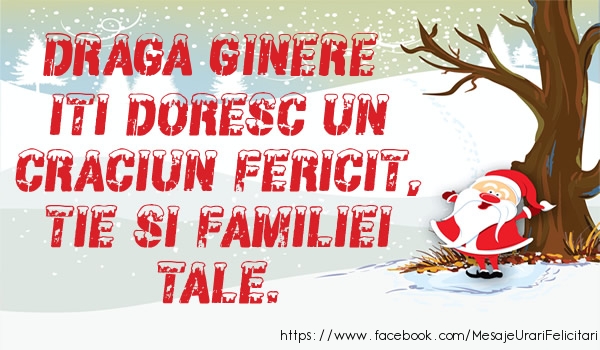 Felicitari de Craciun pentru Ginere - Draga ginere iti doresc un Craciun fericit, tie si familiei tale