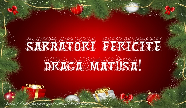 Felicitari de Craciun pentru Matusa - Sarbatori fericite draga matusa!