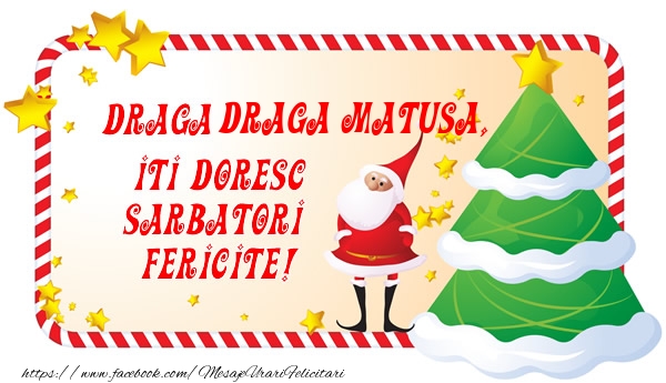 Felicitari de Craciun pentru Matusa - Draga draga matusa, Iti Doresc Sarbatori  Fericite!