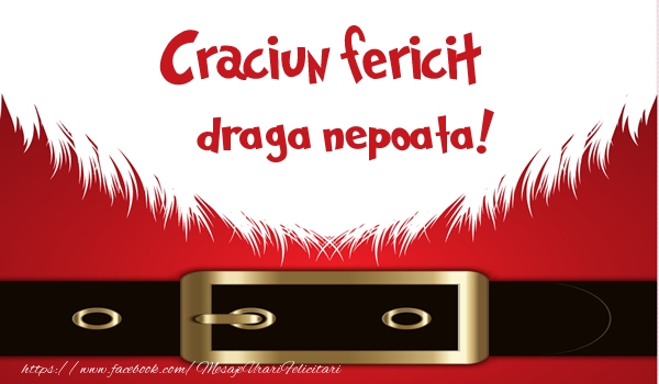 Felicitari de Craciun pentru Nepoata - Craciun Fericit draga nepoata!