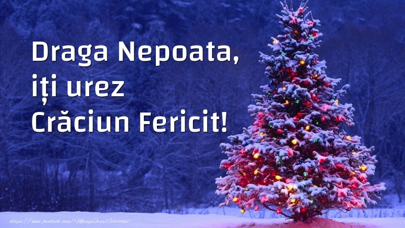 Felicitari de Craciun pentru Nepoata - Draga nepoata, iți urez Crăciun Fericit!