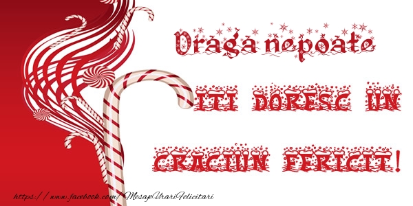Felicitari de Craciun pentru Nepot - Draga nepoate iti doresc un Craciun Fericit!