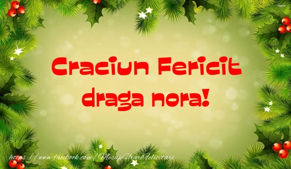 Felicitari de Craciun pentru Nora - Craciun Fericit draga nora!