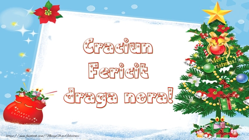 Felicitari de Craciun pentru Nora - Craciun Fericit draga nora!