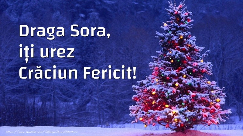 Felicitari de Craciun pentru Sora - Draga sora, iți urez Crăciun Fericit!