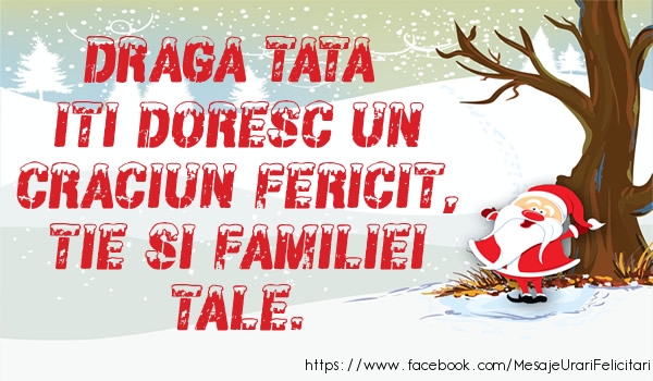 Felicitari de Craciun pentru Tata - Draga tata iti doresc un Craciun fericit, tie si familiei tale