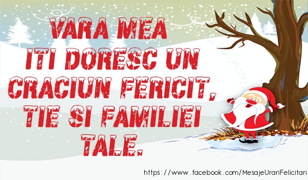 Felicitari de Craciun pentru Verisoara - Vara mea iti doresc un Craciun fericit, tie si familiei tale
