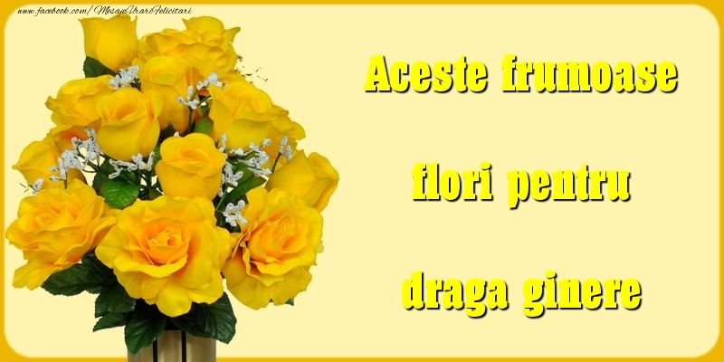 Felicitari Diverse pentru Ginere - Aceste frumoase flori pentru draga ginere
