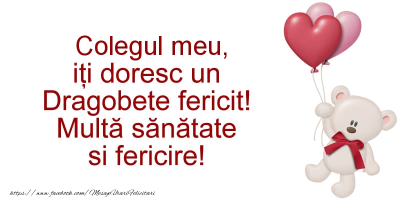 Felicitari de Dragobete pentru Coleg - Colegul meu iti doresc un Dragobete fericit! Multa sanatate si fericire!