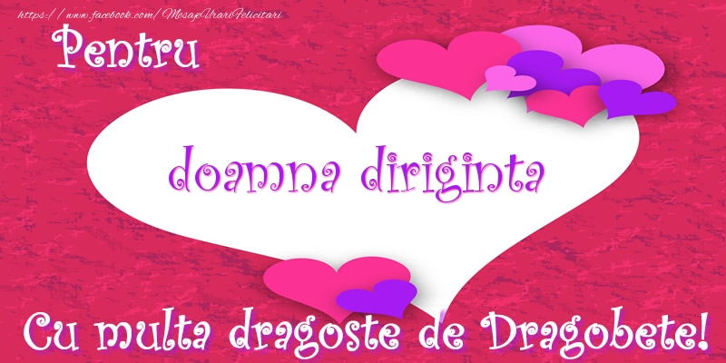 Felicitari de Dragobete pentru Diriginta - Pentru doamna diriginta Cu multa dragoste de Dragobete!