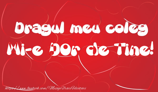 Felicitari de dragoste pentru Coleg - Dragul meu coleg mi-e dor de tine!