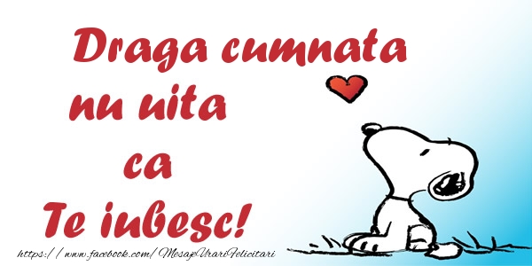 Felicitari de dragoste pentru Cumnata - Draga cumnata nu uita ca Te iubesc!