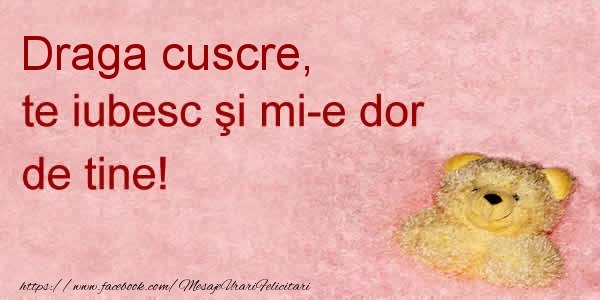 Felicitari de dragoste pentru Cuscru - Draga cuscre te iubesc si mi-e dor de tine!