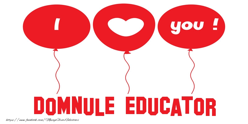 Felicitari de dragoste pentru Educator - I love you domnule educator!