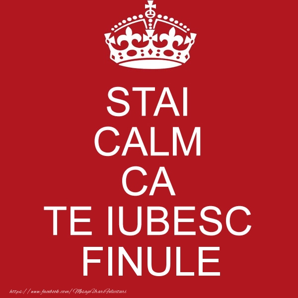 Felicitari de dragoste pentru Fin - STAI CALM CA TE IUBESC finule!