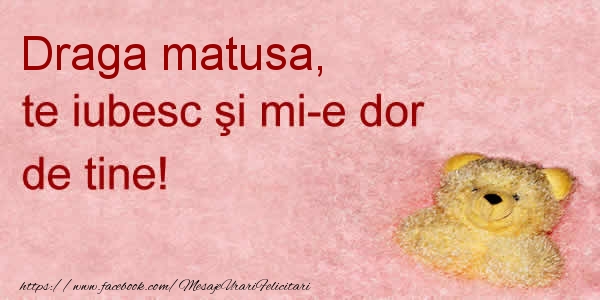 Felicitari de dragoste pentru Matusa - Draga matusa te iubesc si mi-e dor de tine!