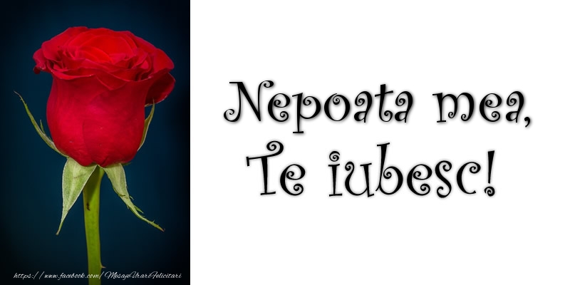 Felicitari de dragoste pentru Nepoata - Nepoata mea Te iubesc!