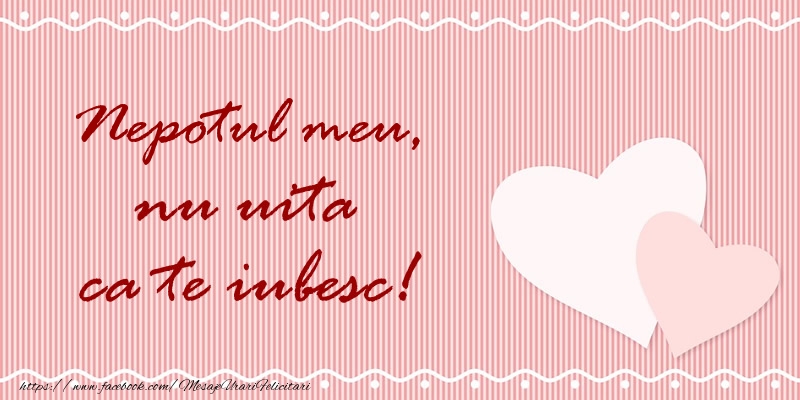 Felicitari de dragoste pentru Nepot - Nepotul meu nu uita ca te iubesc!